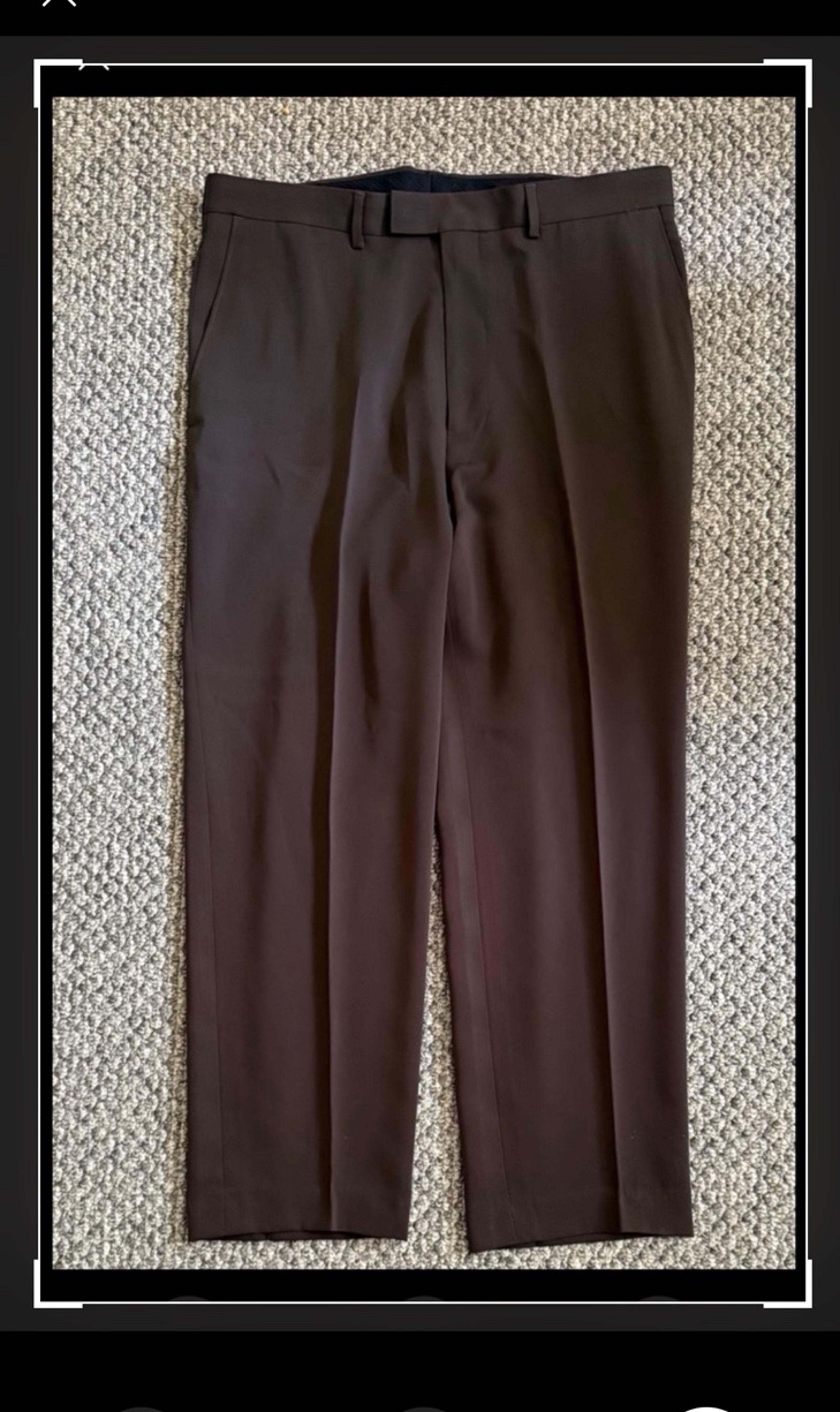 Haggar Men's Dark Brown Pants Dress Straight Fit Size 36 X 34