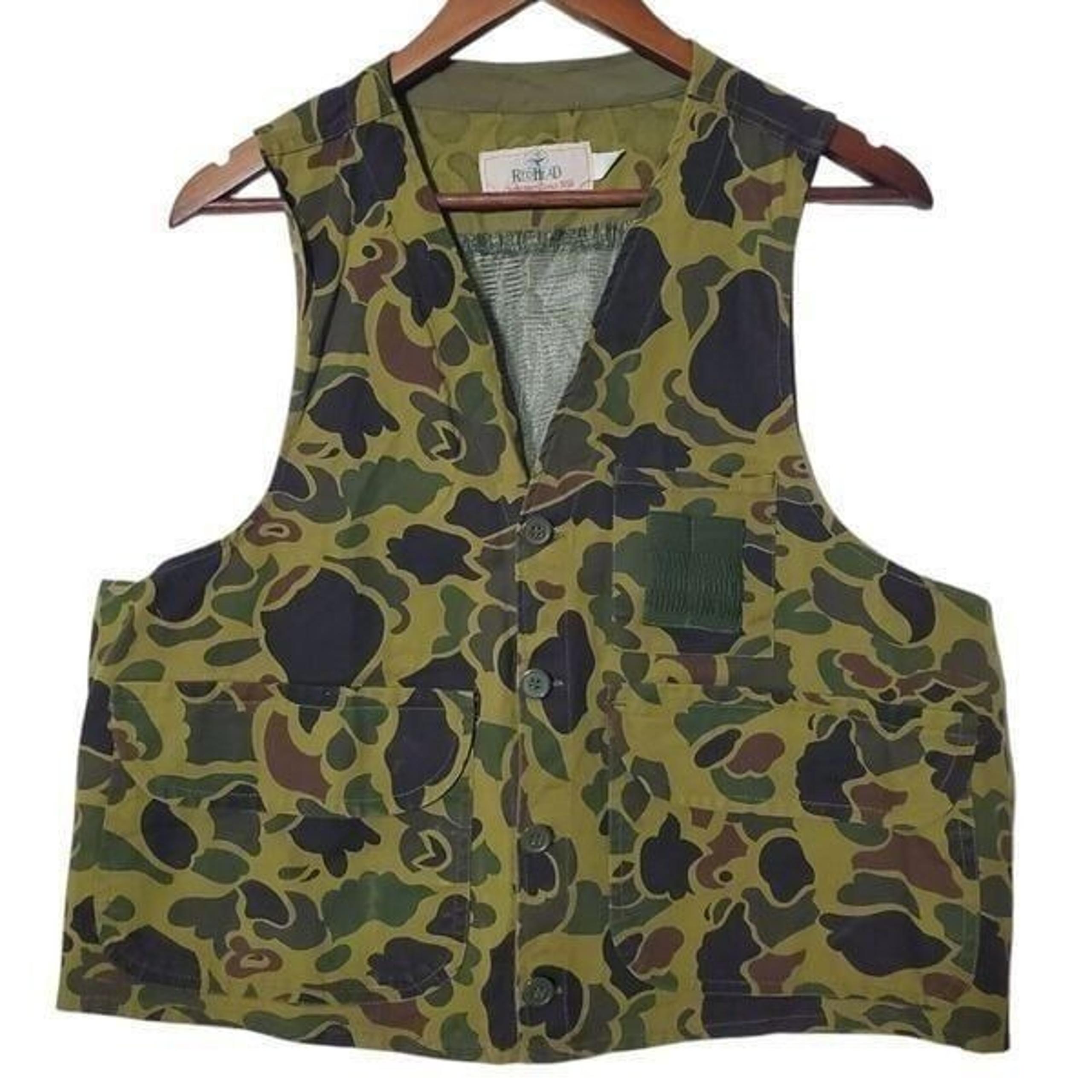 Vintage Redhead Duck Hunting Camo Vest Size L Water Fowl 90s Mens