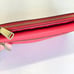 Fossil Red Pebbled Leather Wallet Clutch Card Holder Zip Around Organizer Snap