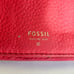 Fossil Red Pebbled Leather Wallet Clutch Card Holder Zip Around Organizer Snap