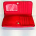 Fossil Red Pebbled Leather Wallet Clutch Card Holder Zip Around Organizer Snap