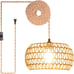 Plug in Pendant Light, Rattan Hanging Lights with Plug in Cord, Handmade