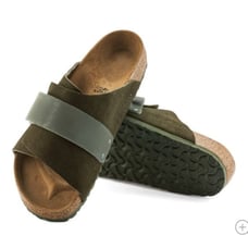 Birkenstock Men's Kyoto Nubuck Suede Leather Sandals thyme 13 US / 46 EU