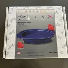 Nora Fleming Fiesta twilight deep dish pie plate retired Fiestaware