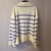 Lovelo Women Size Large Stripe Pattern Knit Sweater ivory purple loose fit