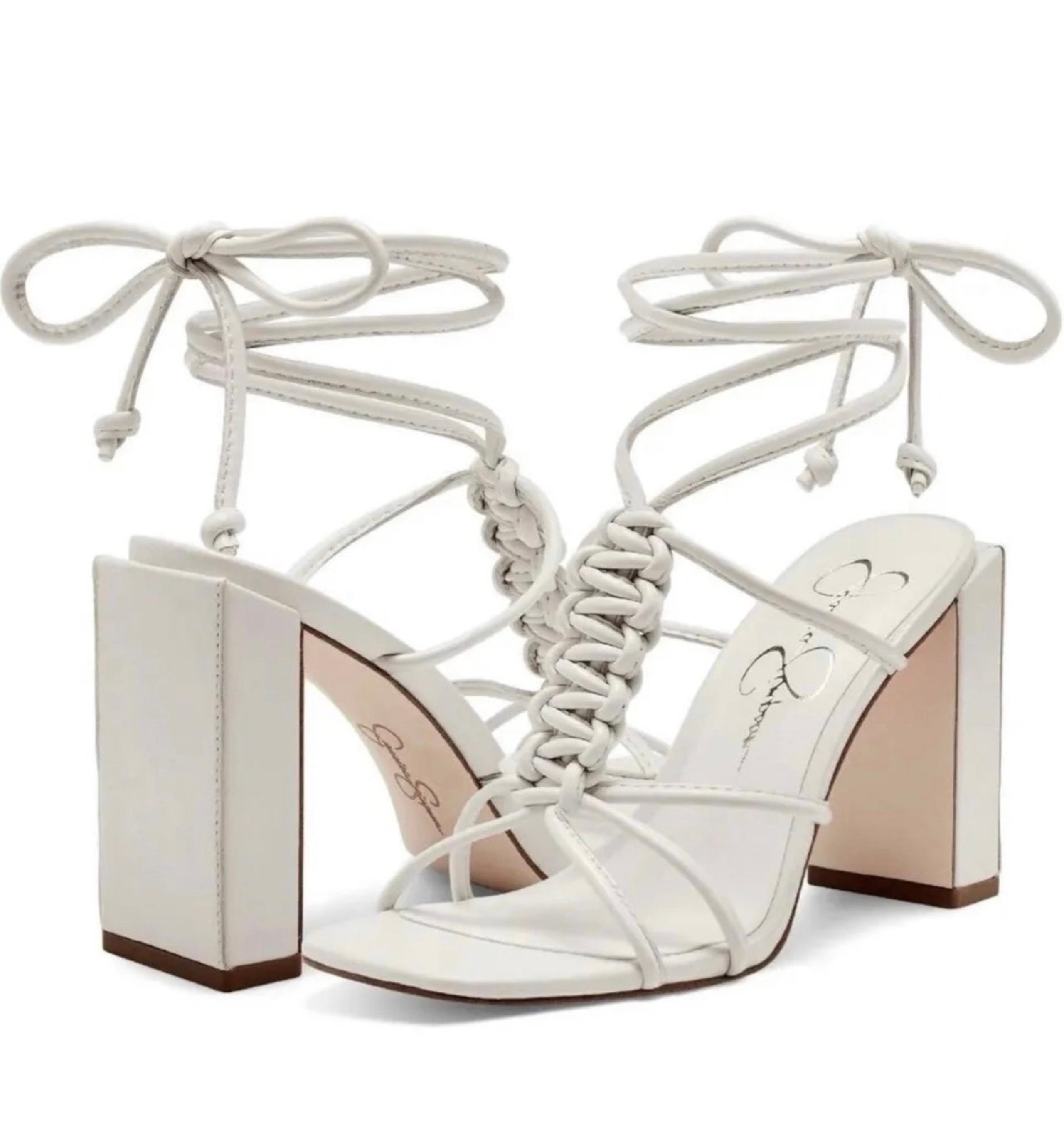 Jessica Simpson Women’s Leather Slip On Heels Sandals Shoes