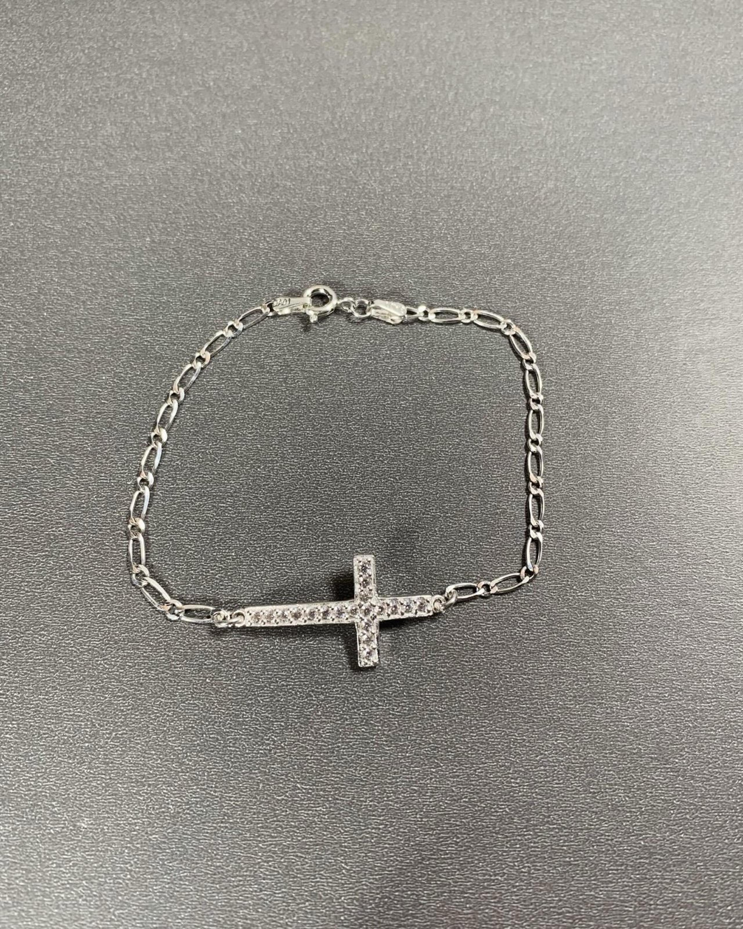 .925 sterling Mex silver cross bracelet