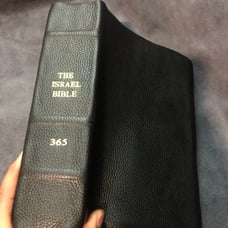 The ISRAEL Bible 365 BLACK Genuine Soft Cowhide Leather
