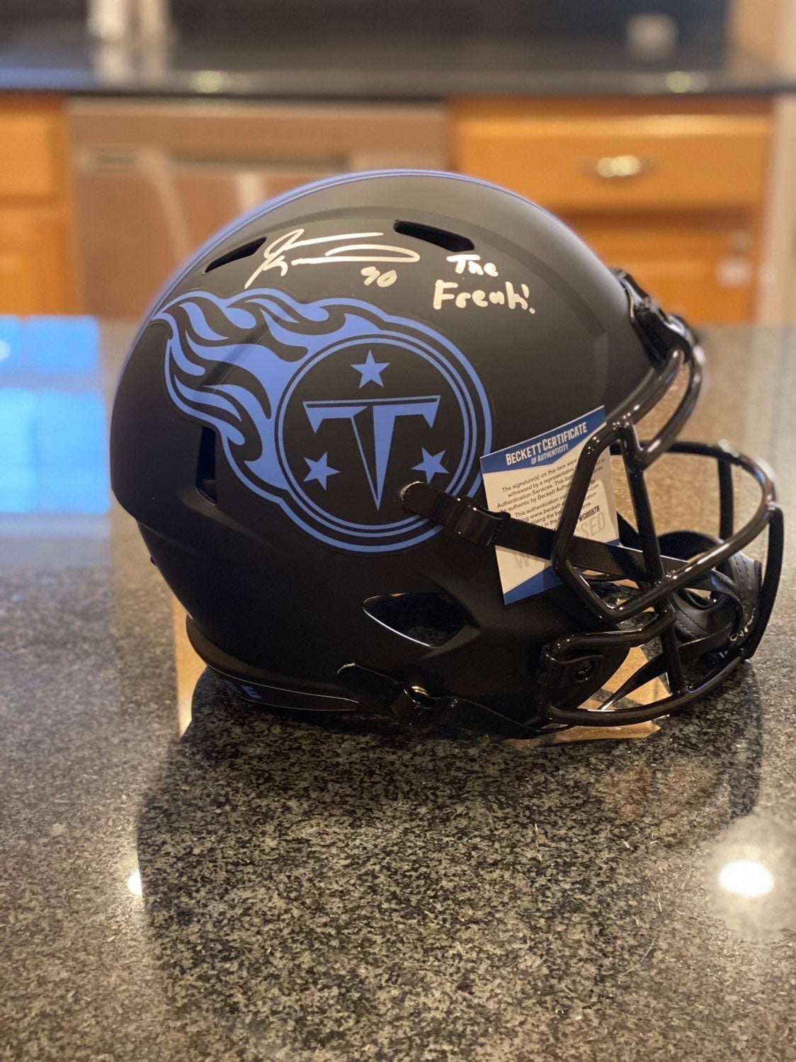 Jevon Keaese Autographed Full Size Titans Helmet - Beckett Certified