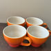 Le Creuset 400ml Giant Cappuccino Cup Mugs Flame Orange Set Of 4 Ombre New
