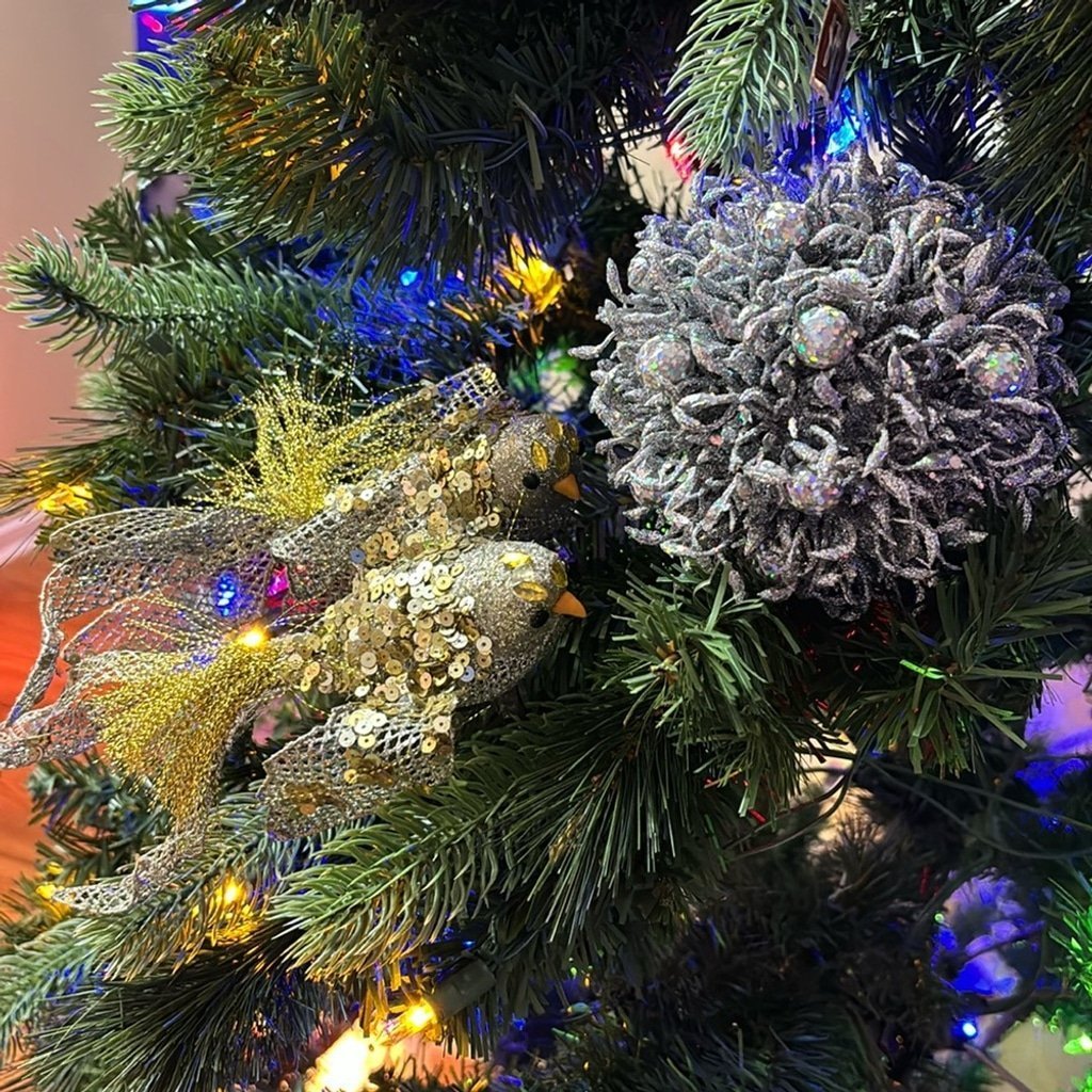 Dove & Jim Marvin Silver Glitter Ornament