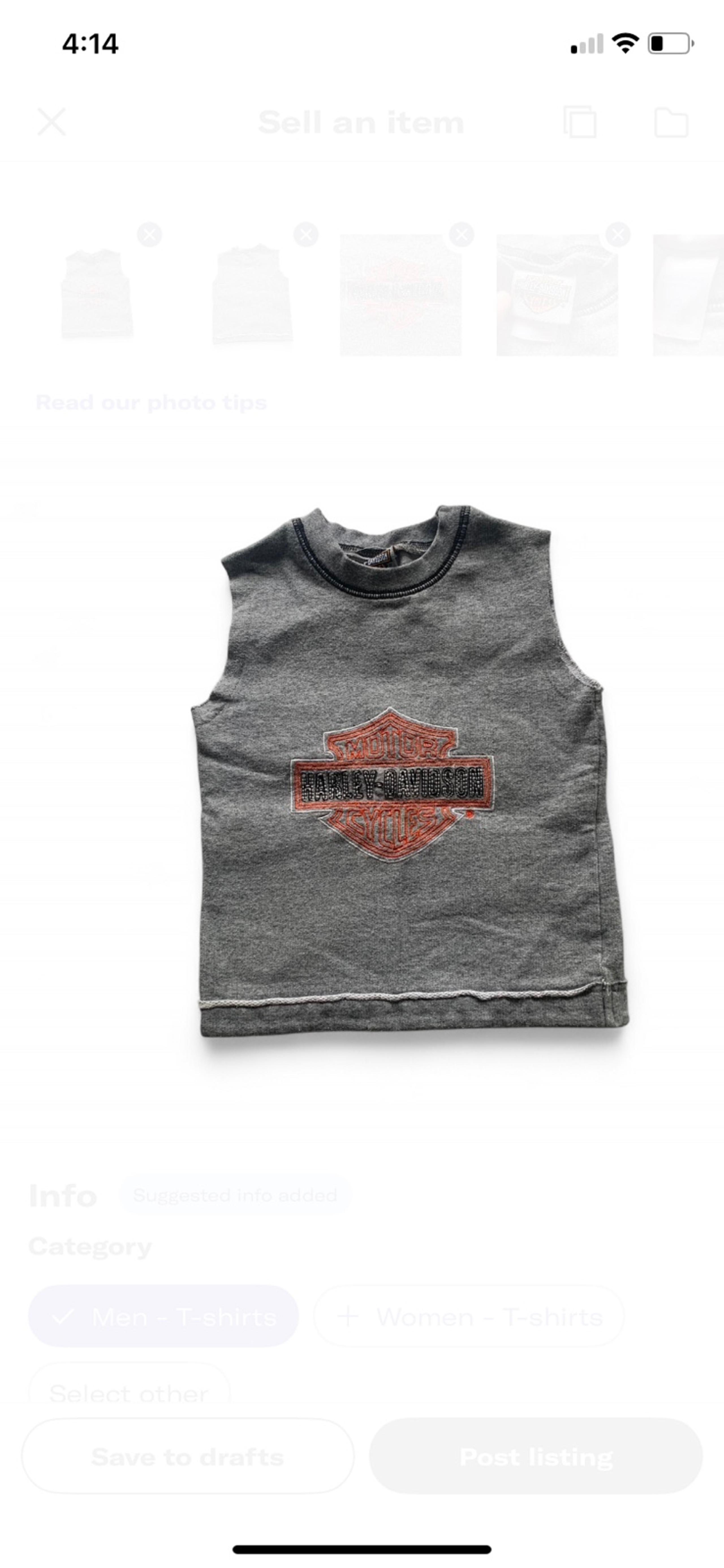 Harley Davidson gray  tank top  moto toddler boy size 2T muscle tee