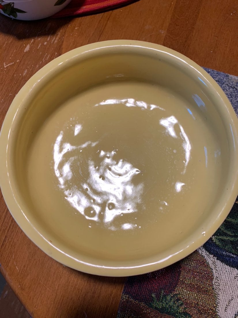 Yellow vintage bowl with legs