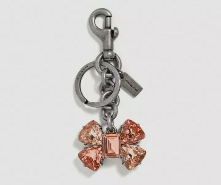 Coach Pink Crystal Bow Bag Charm - Key chain - Purse Charm