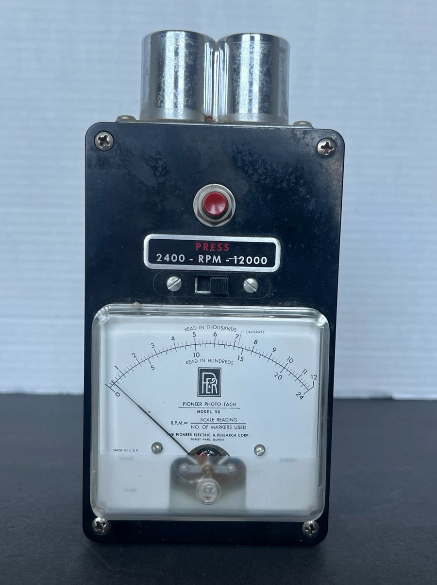 Pioneer Photo-Tach Model 36 Analog Tachometer 2,400-12,000 RPM