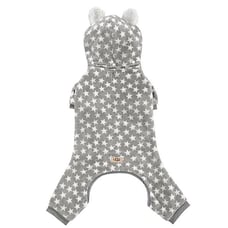 UGG Dog / Pet Avery Stars Hooded Dog Pajamas PJ’s in Glacier Grey - Size Large