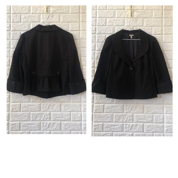 Semantiks black jacquard cropped blazer