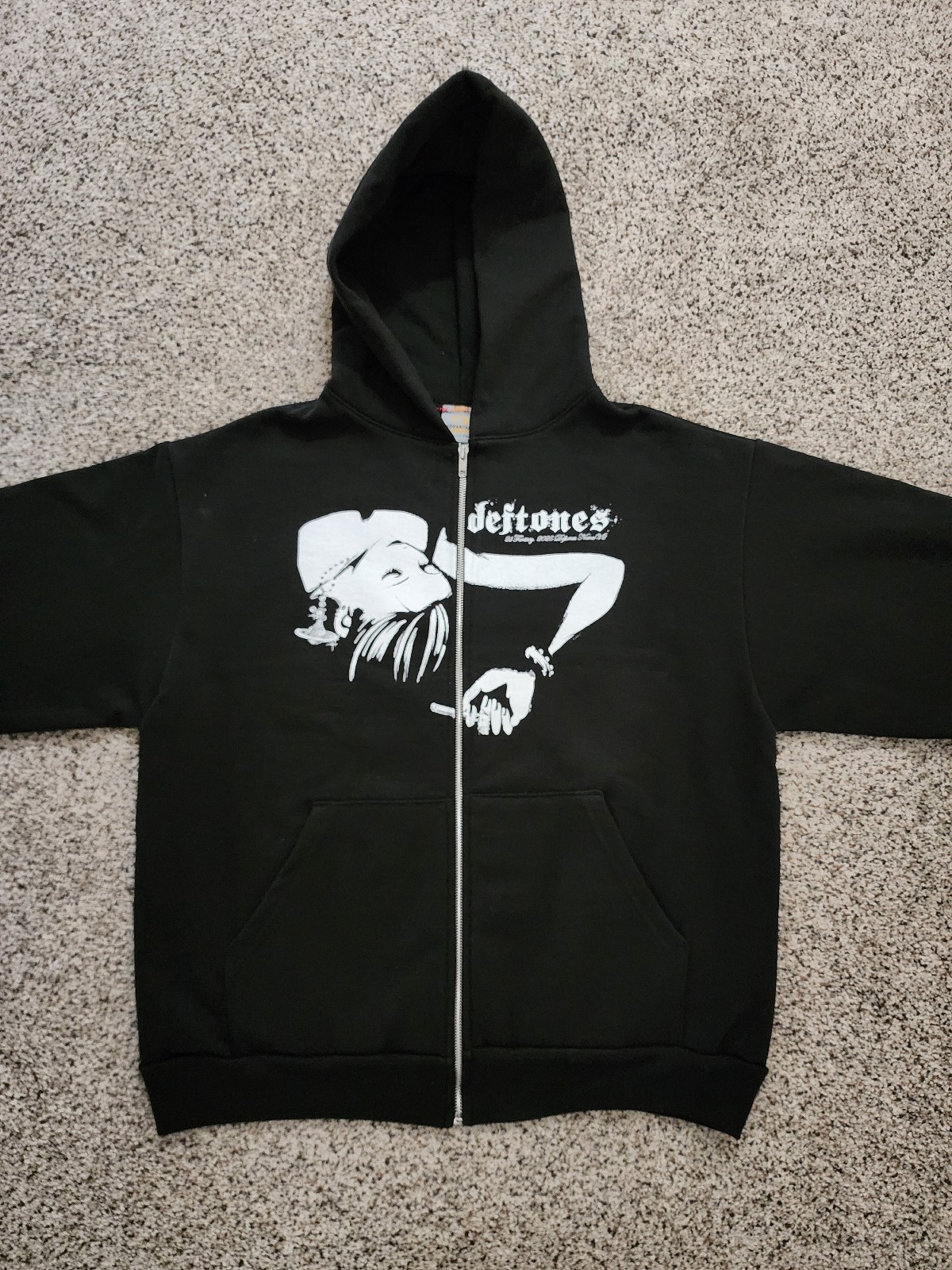 Deftones Zip Up Heavyweight Hoodie [Large]