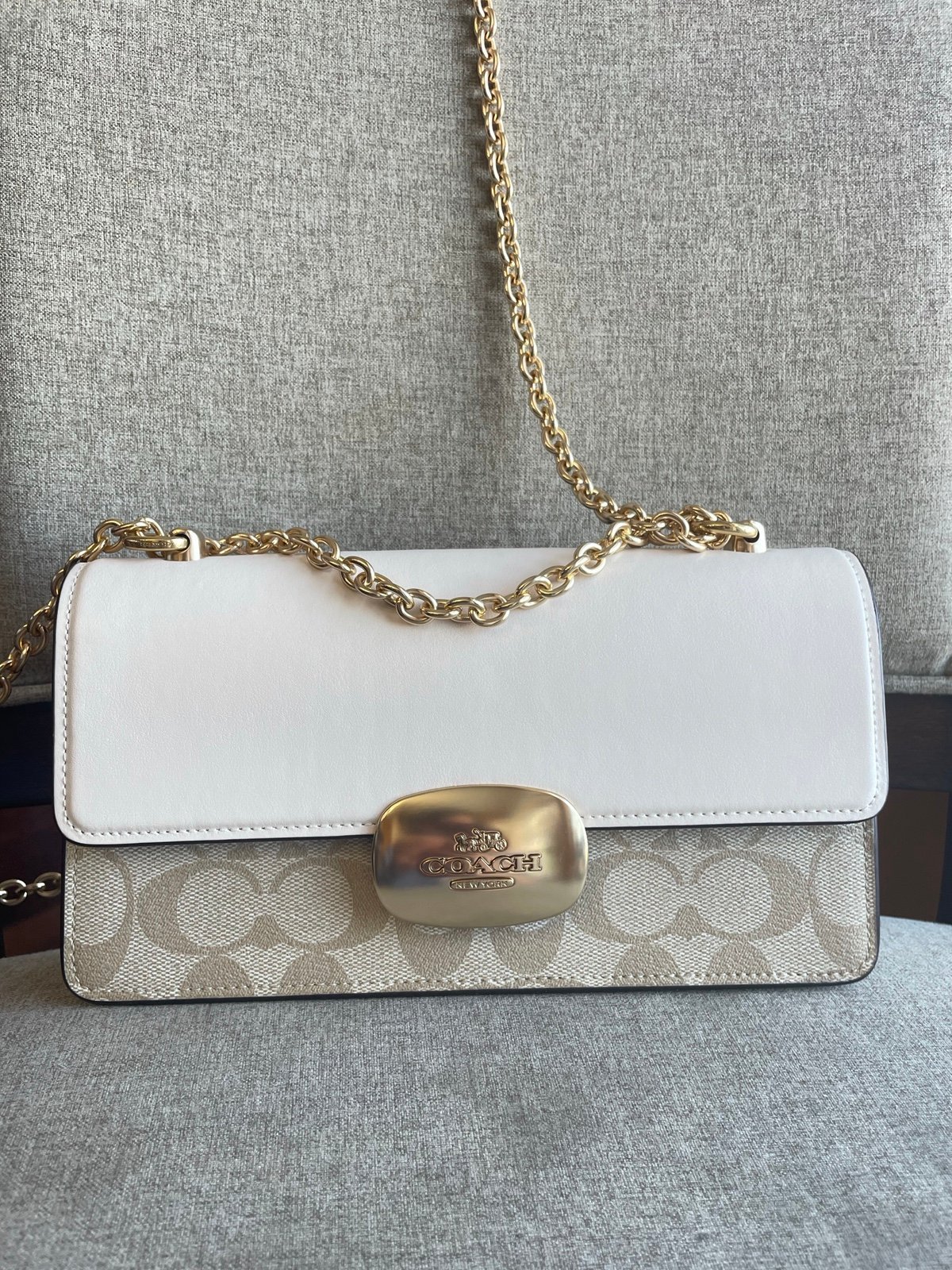 NWT！COACH ELIZA FLAP SHOULDER CROSSBODY BAG IN SIGNATURE（CP009）fast shipping