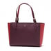 TORY BURCH York Leather Tote Bag Dark Plum Kir Royale