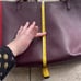 TORY BURCH York Leather Tote Bag Dark Plum Kir Royale