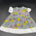 Vintage Little Girls 2T plaid black & yellow sunflower Dress