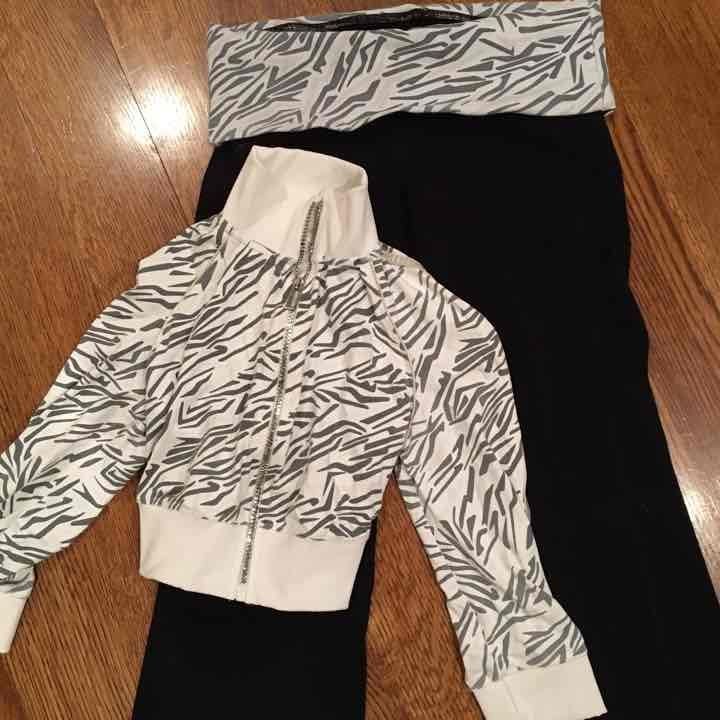 Bebe Sport zebra yoga pants/athletic set