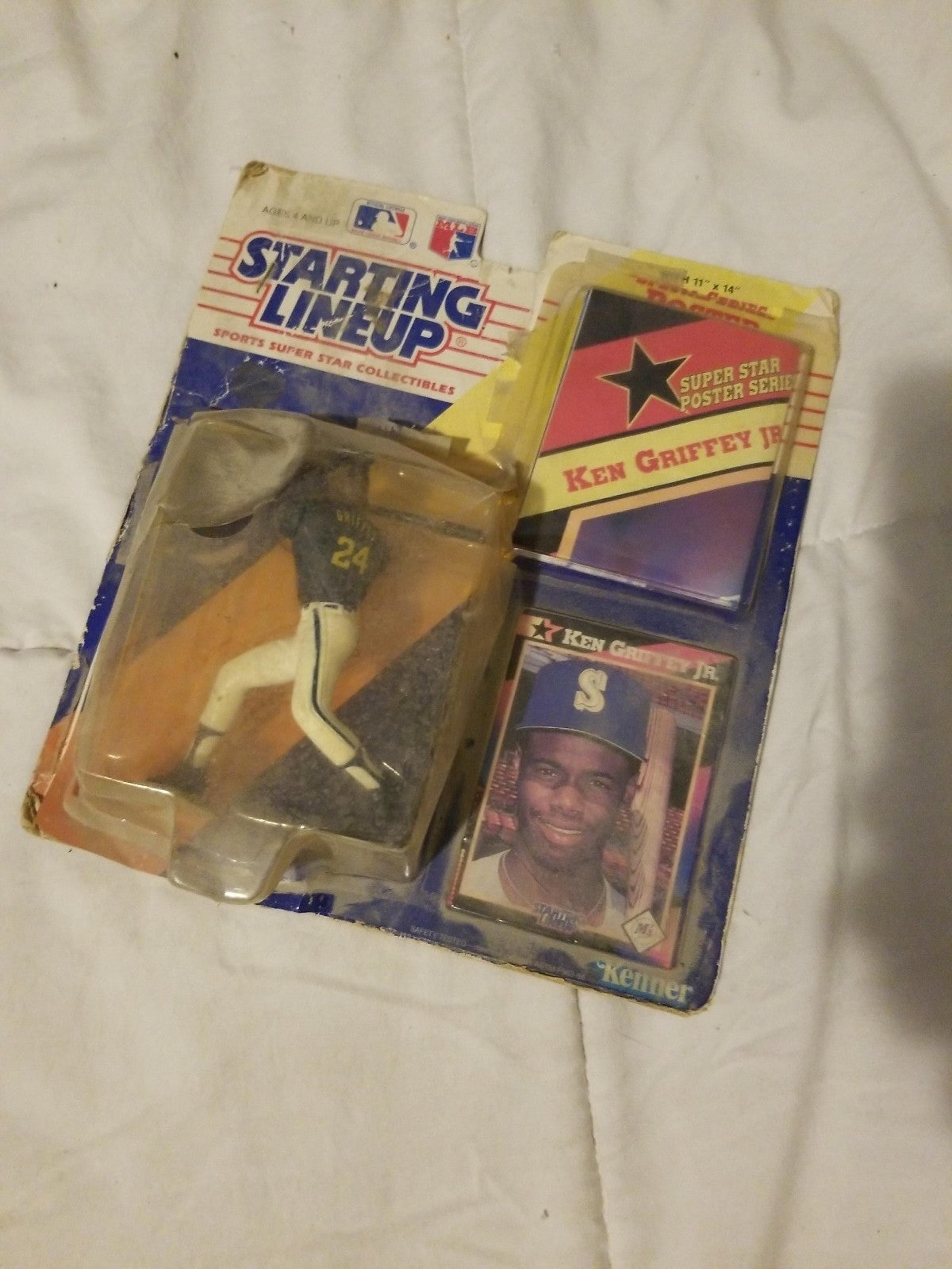 Ken Griffey Jr Starting Lineup Sports Super Star ROOKIE Card Figure Poster