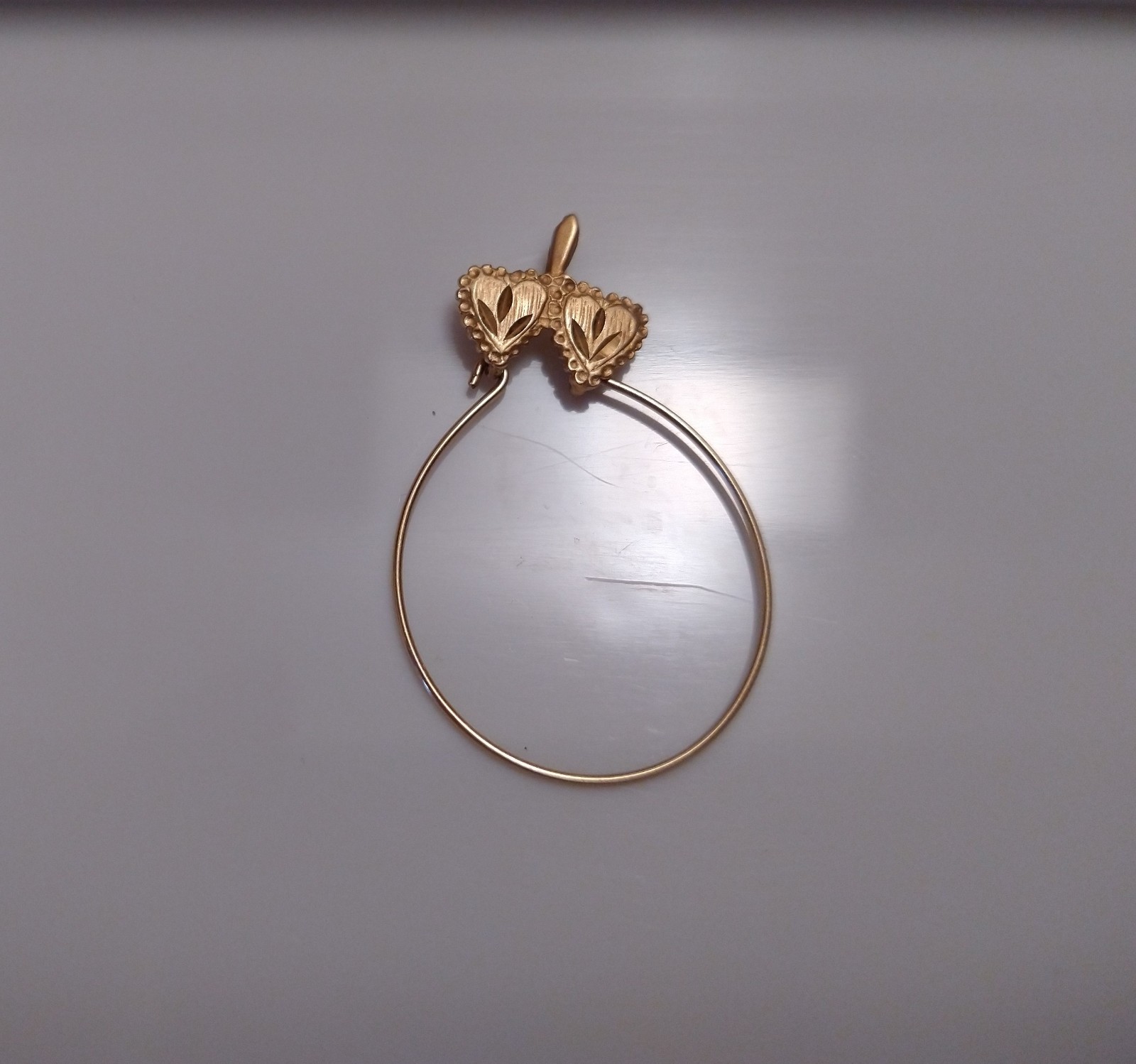 Vintage Michael Anthony 14K Yellow Gold Diamond Cut Hearts Charm Holder Pendent