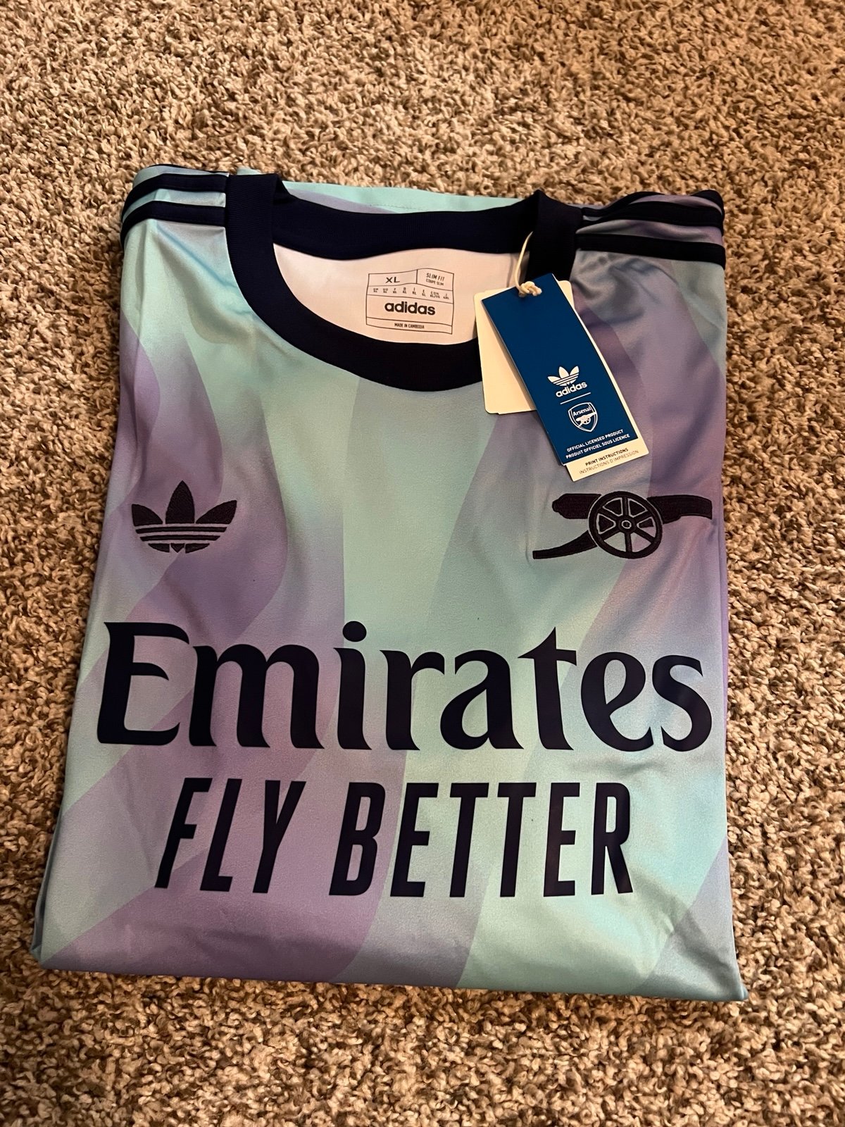 Adidas 2024-25 Arsenal Men's Stadium Third Long-Sleeve Jersey Size XL