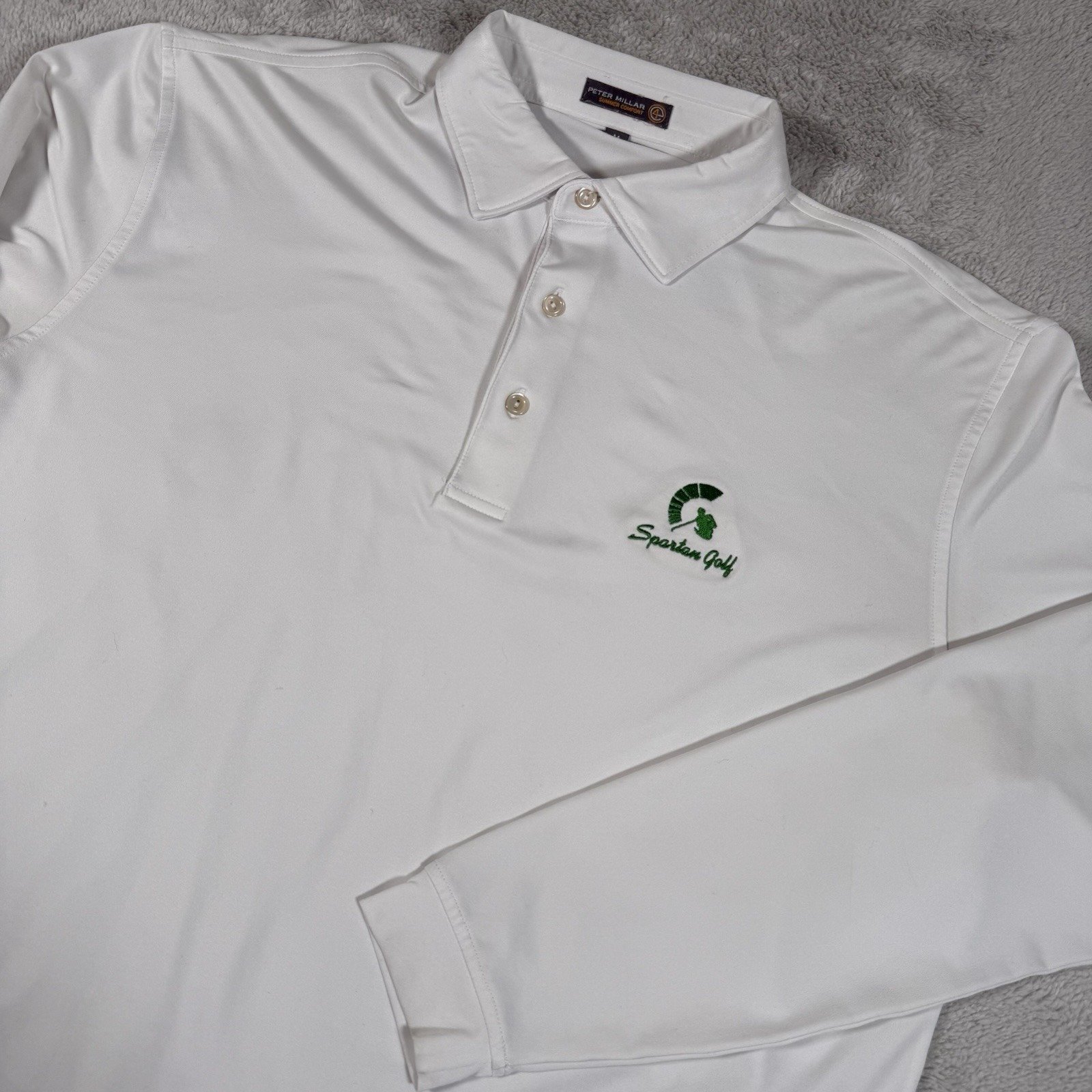 Peter Millar Michigan State Spartans Pullover Men's M White 1/4 Zip Golf Stretch