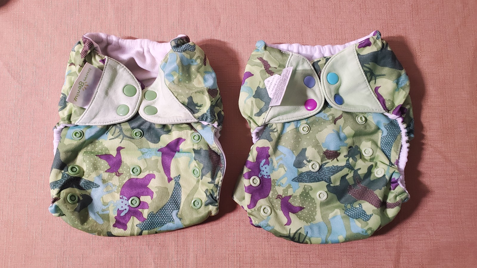 Bum Genius 4.0 Irwin x2. Pockets. Cloth diapers. BG baby Vintage Rare. Steve