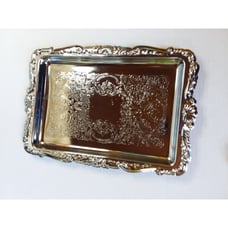 Vintage Irvinware USA Silver Scrolled Serving Tray 14 Rectangular