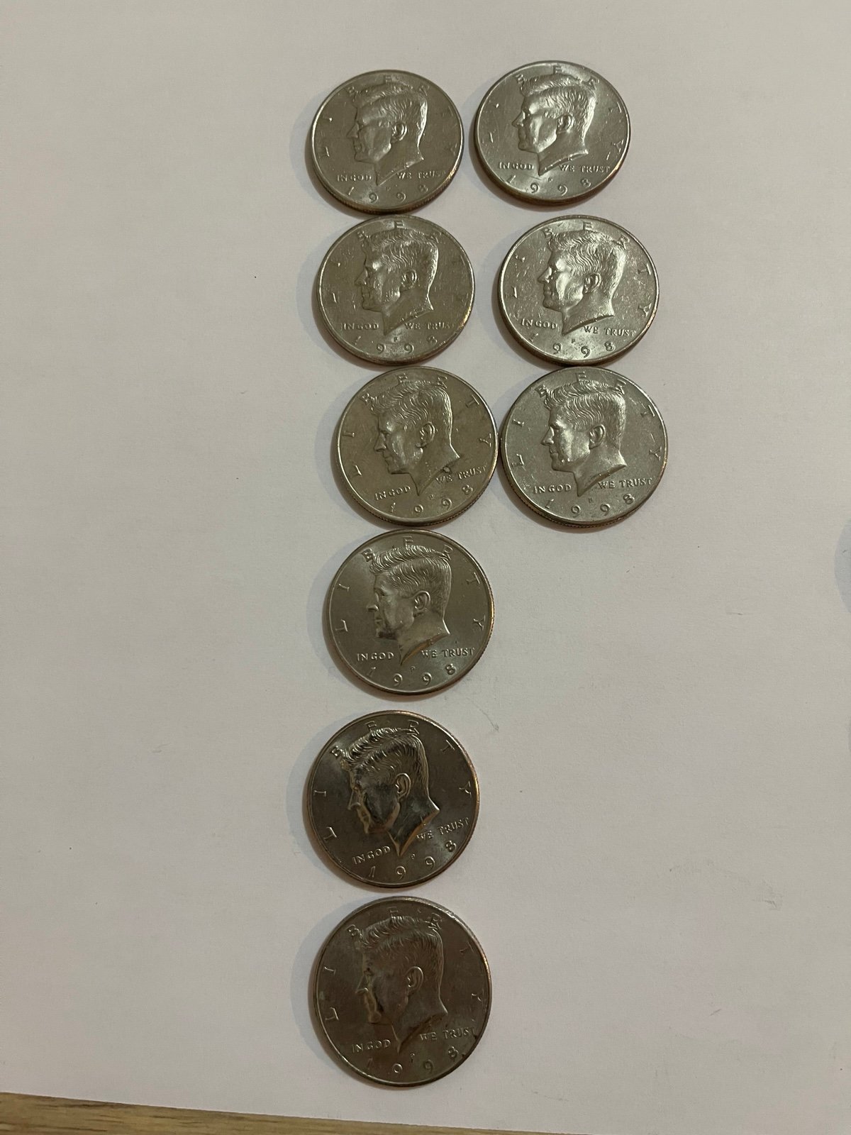 US KENNEDY HALF DOLLAR - 1998 - US Philadelphia Mint. 9 Set.