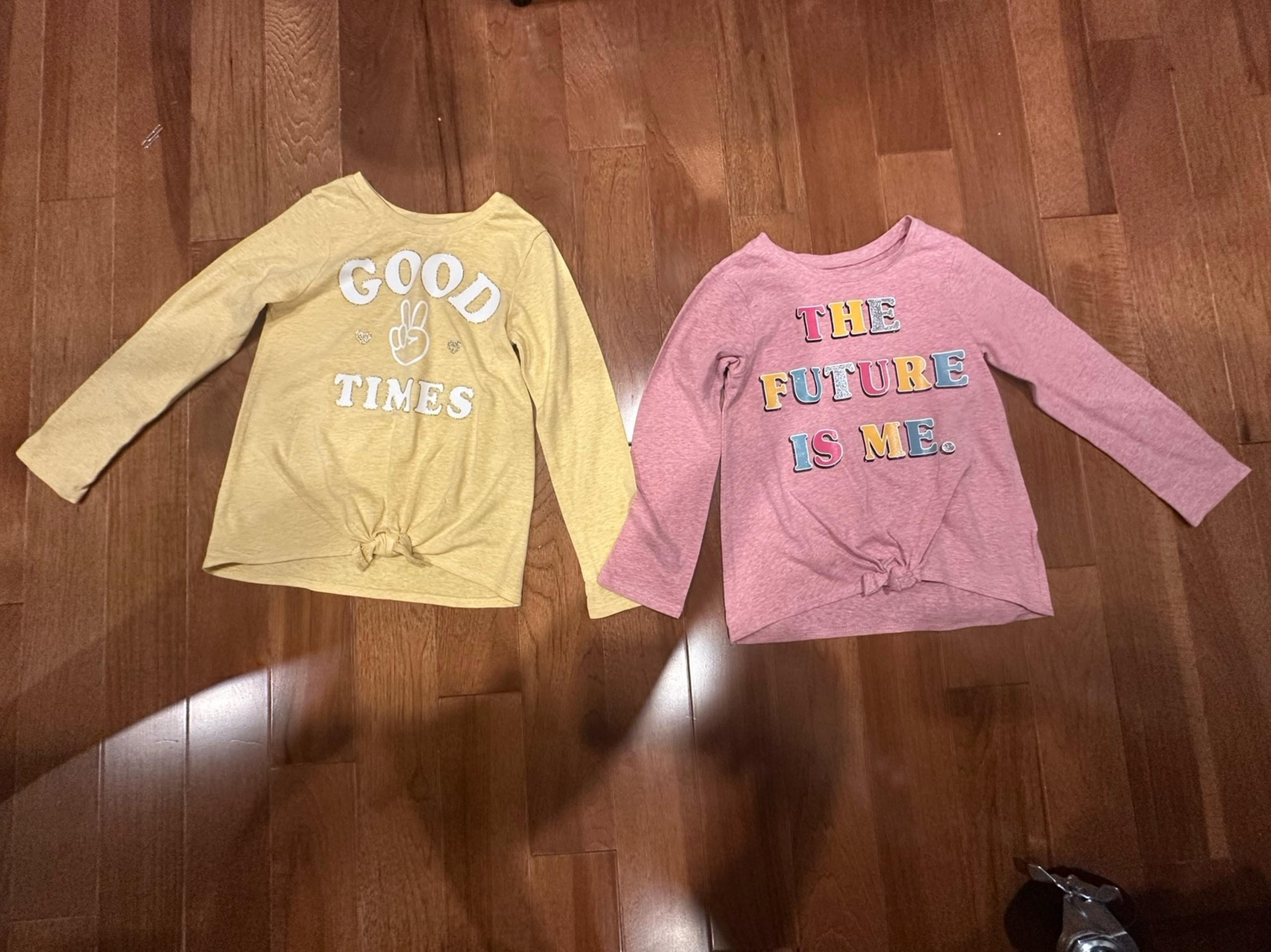 Bundle of 2 Girls 5T Long Sleeve Tees – “The Future is Me” & “Good Times”