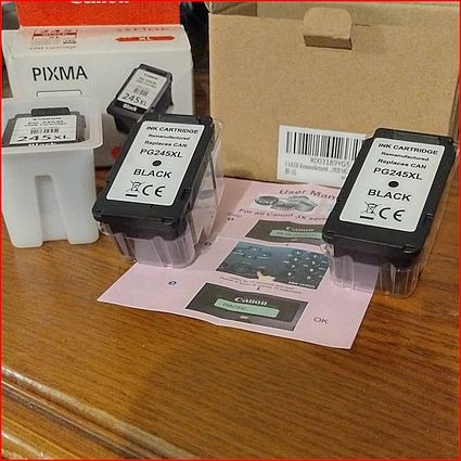 Three New 245XL black ink cartridges for Canon PIXMA