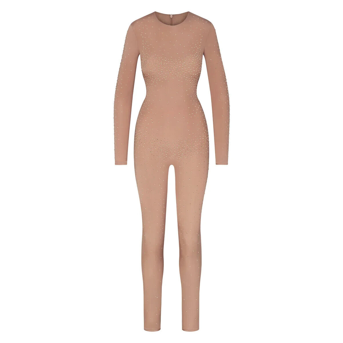 SKIMS x SWAROVSKI JELLY SHEER LONG SLEEVE CATSUIT SIENNA BEIGE LARGE SOLD OUT