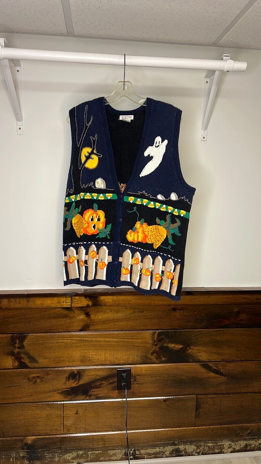 Vintage Talbots Knit Halloween Sweater Vest- L
