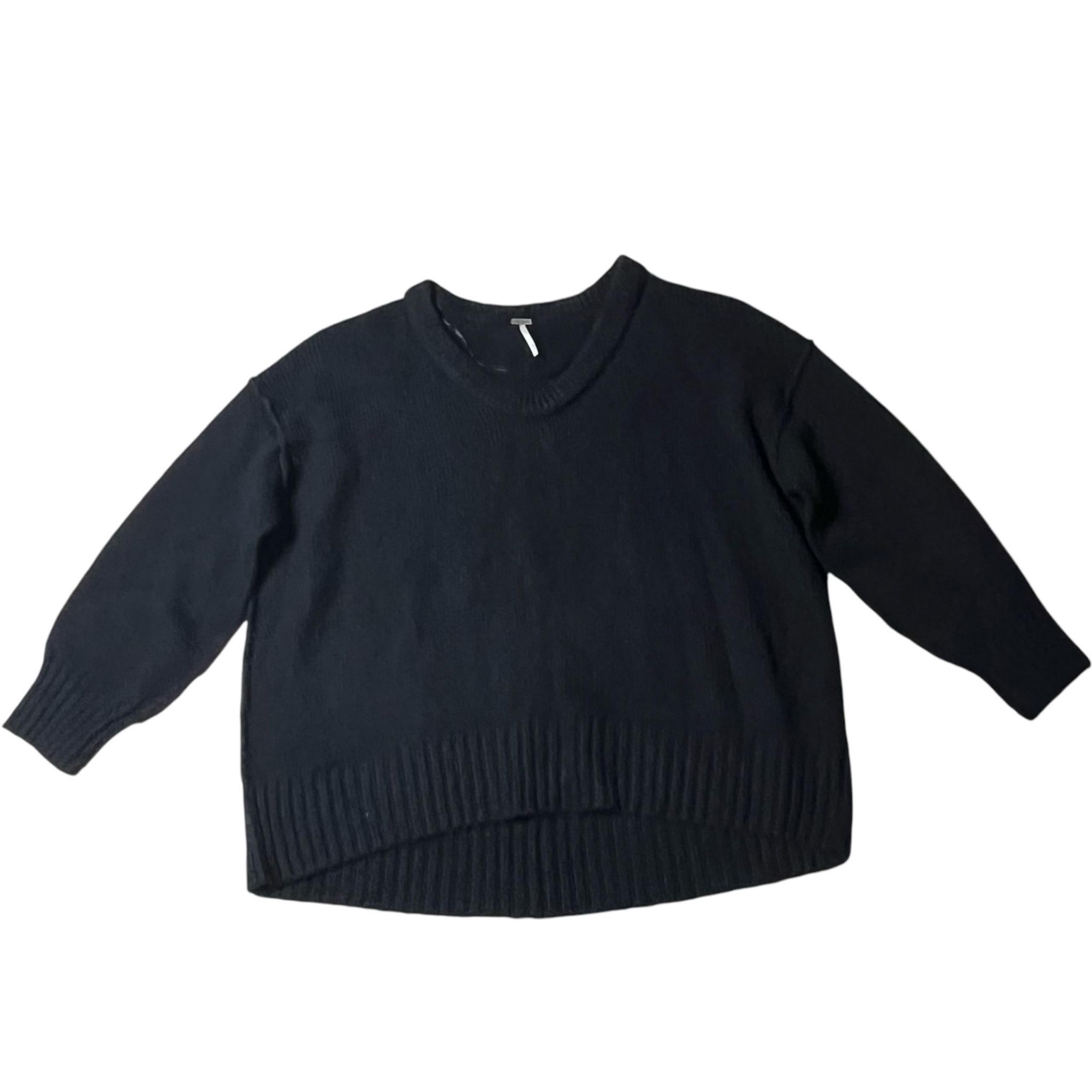 Free People Revolve Brookside Oversized Tunic Sweater in Black Size Small