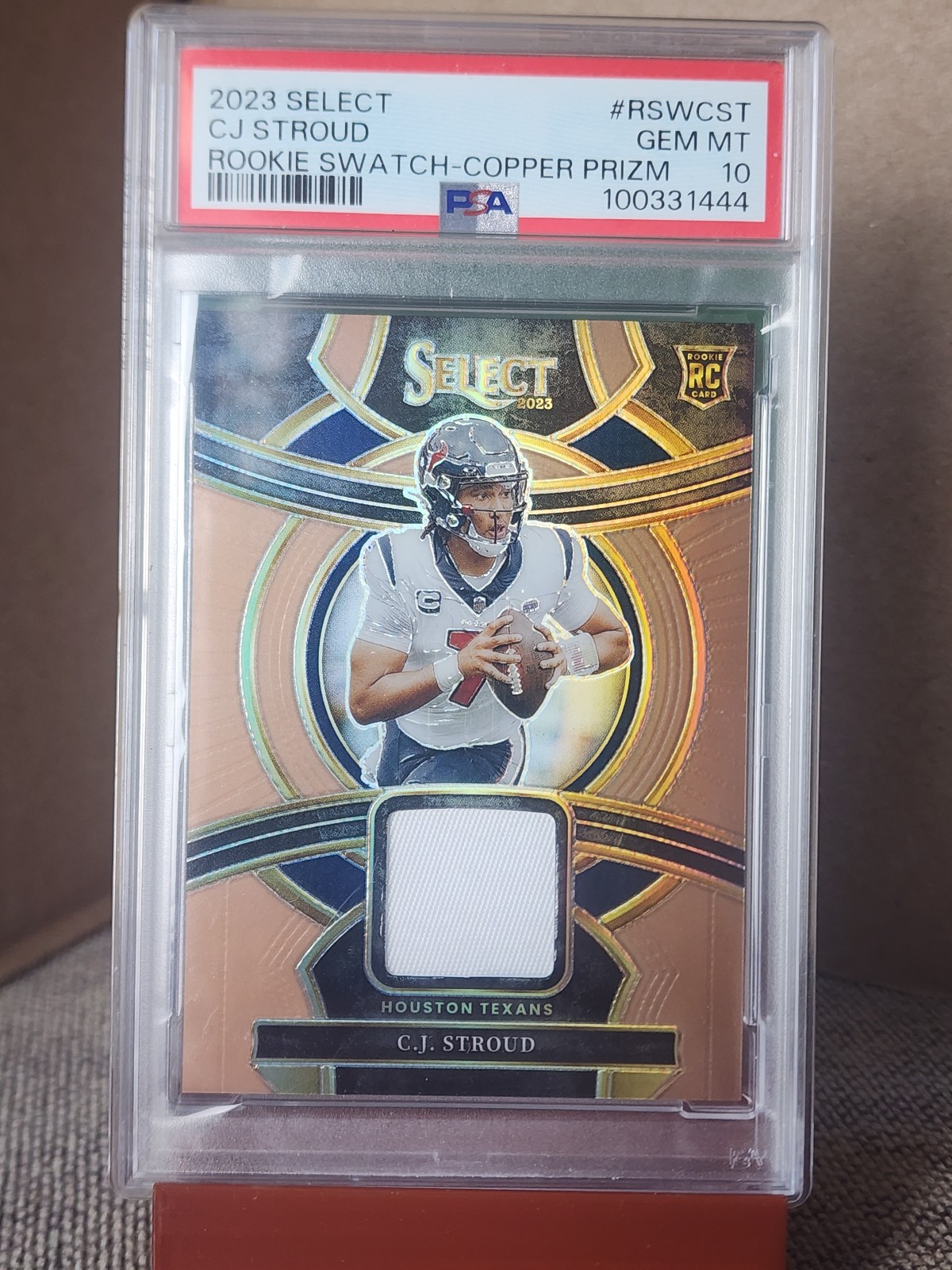 2023 Panini Select CJ Stroud Rookie Swatch Patch Copper Prizm PSA10 pop 2!