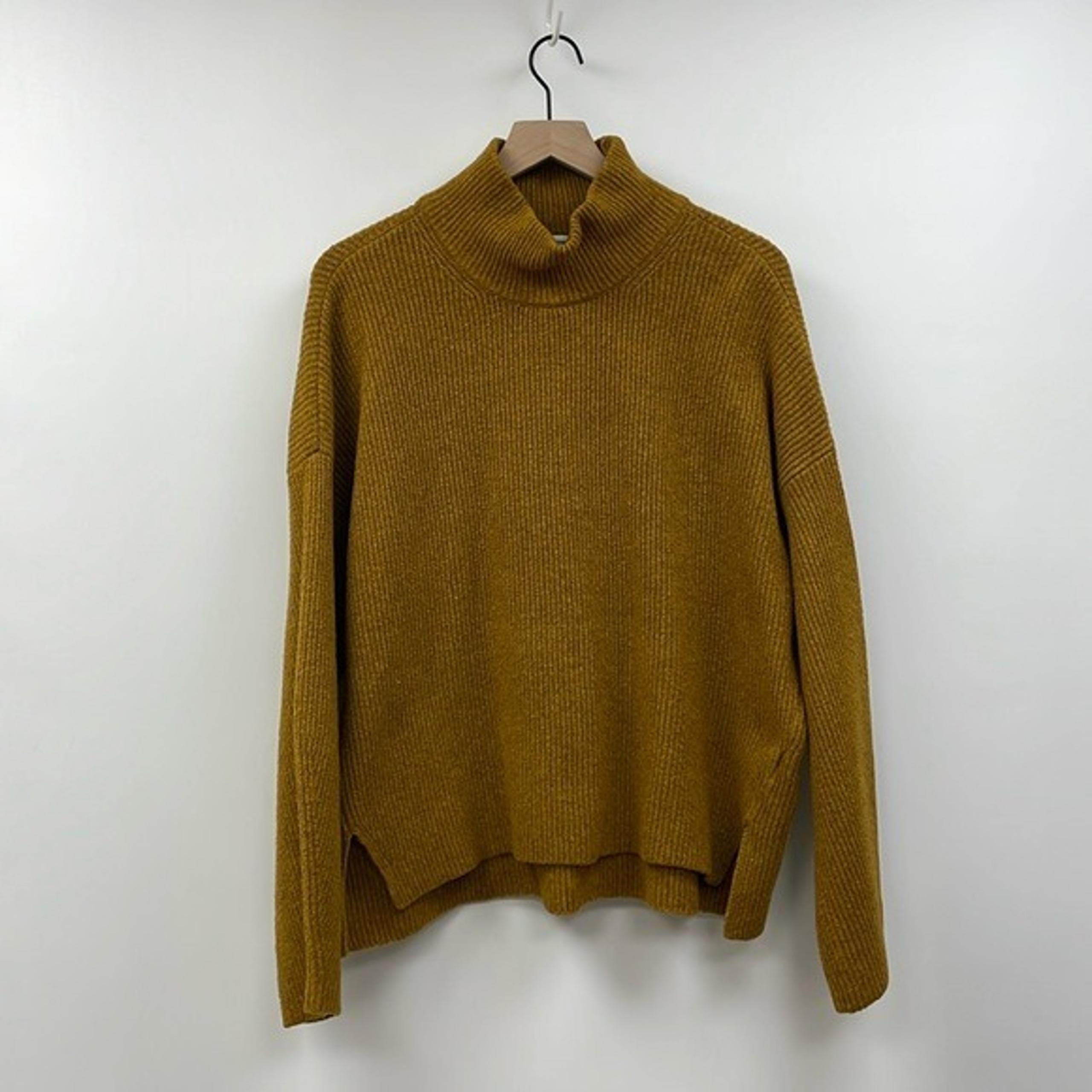 Abercrombie & Fitch Ribbed Knit Mock Neck Pullover Relaxed Sweater Brown XL