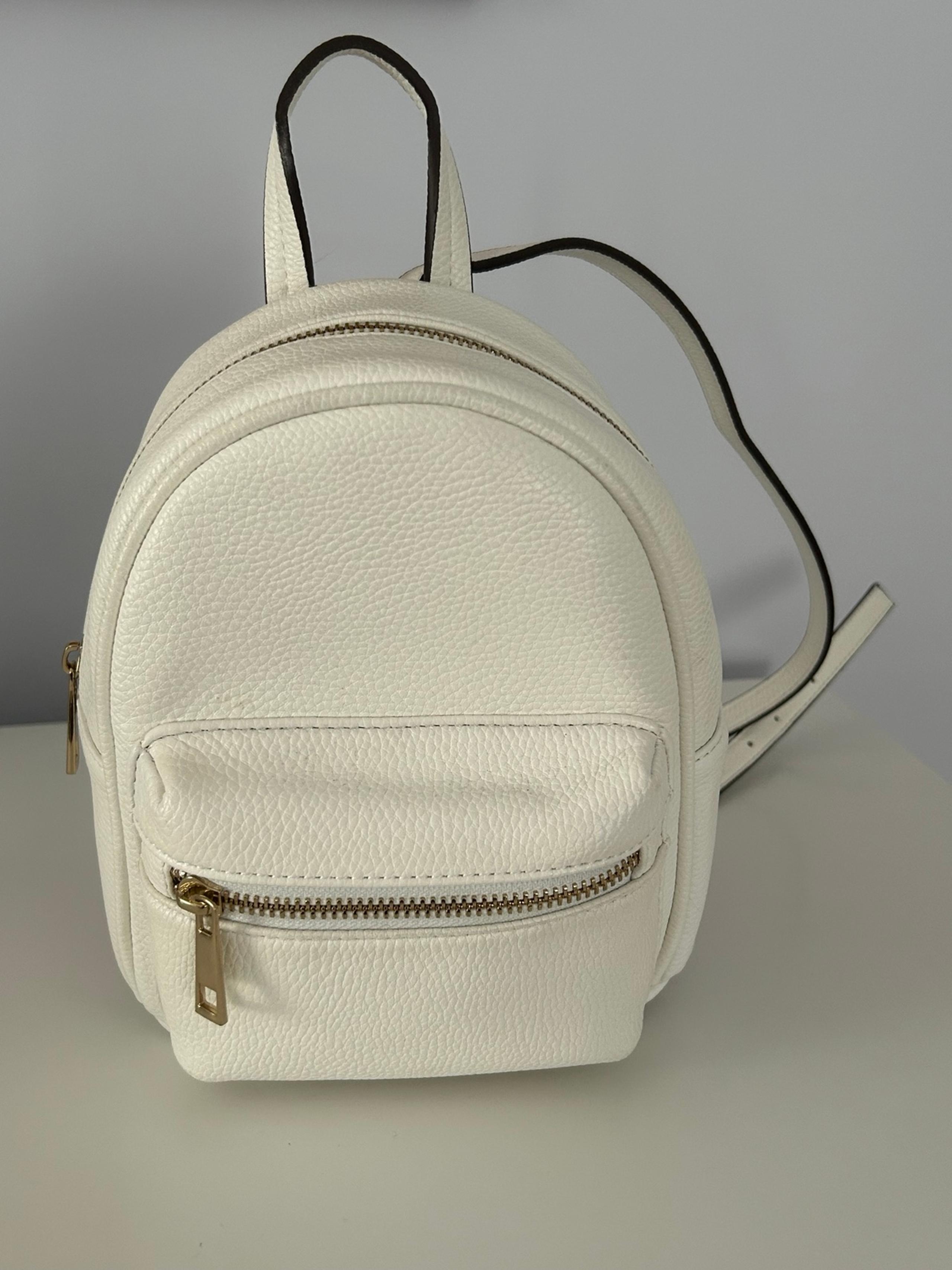 White Forever 21 Faux Leather Pleather Mini Backpack