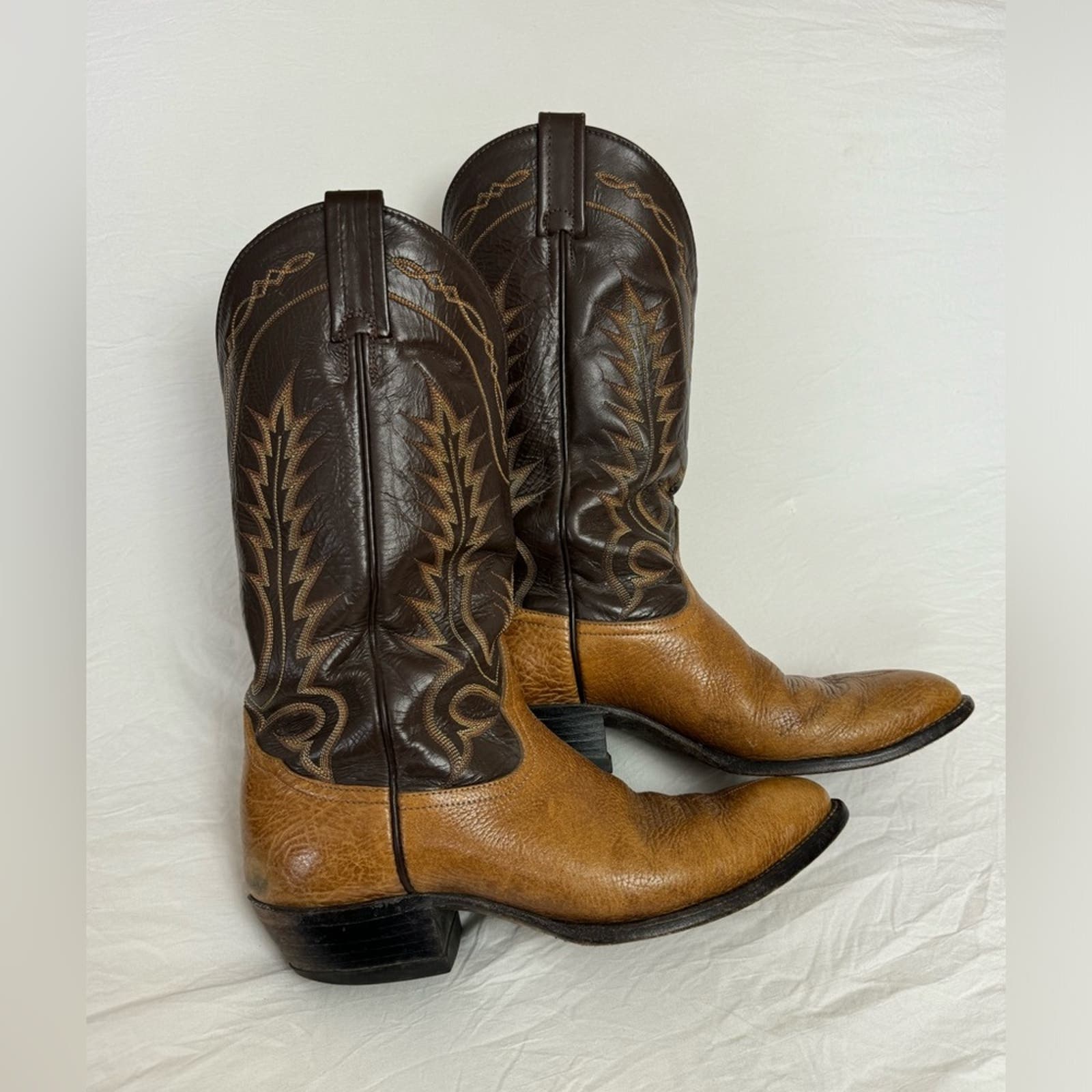 Tony Lama Black Label 6530 Western Cowboy Boots Brown Leather Men's Size 10B