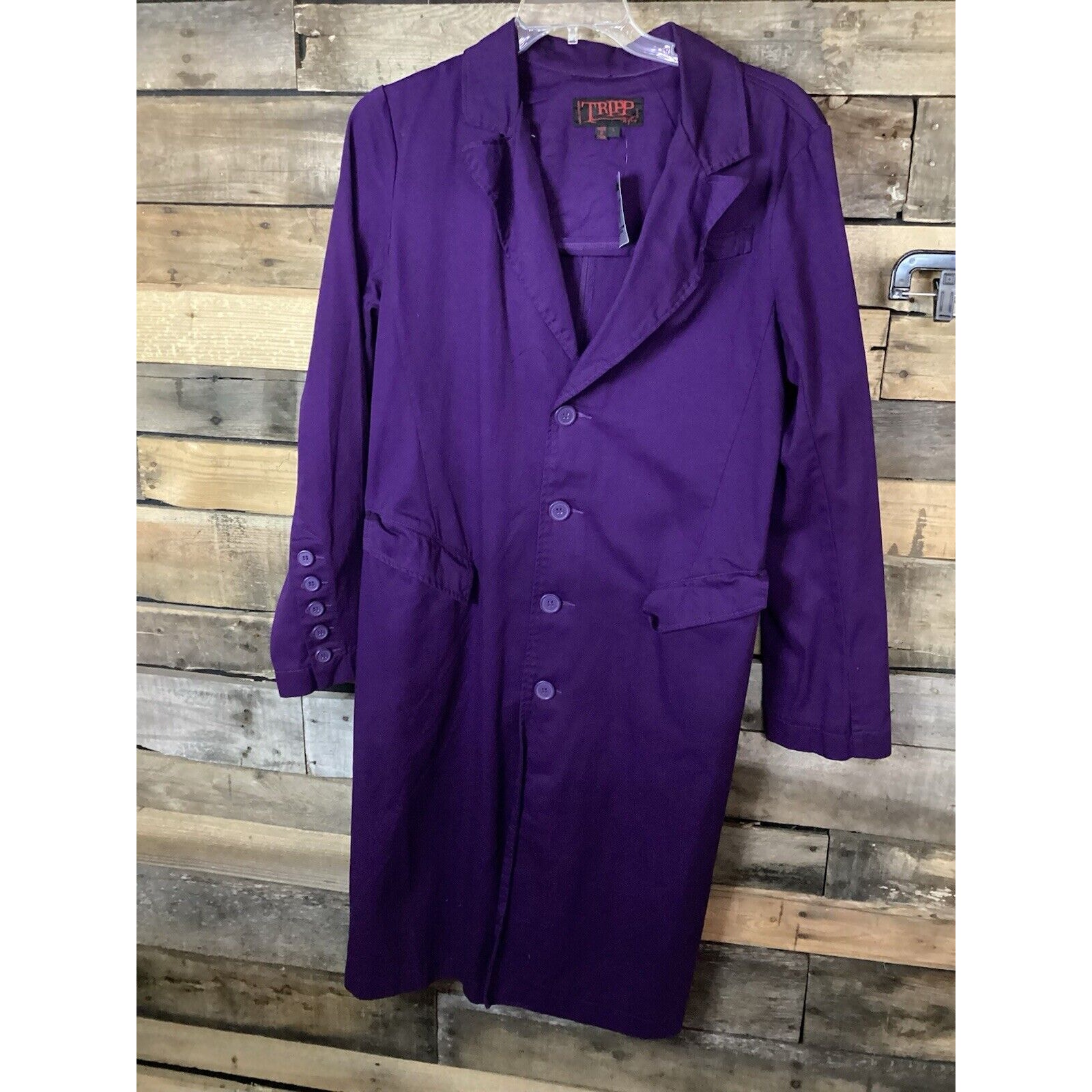 Tripp NYC Purple Trench Coat Size Large