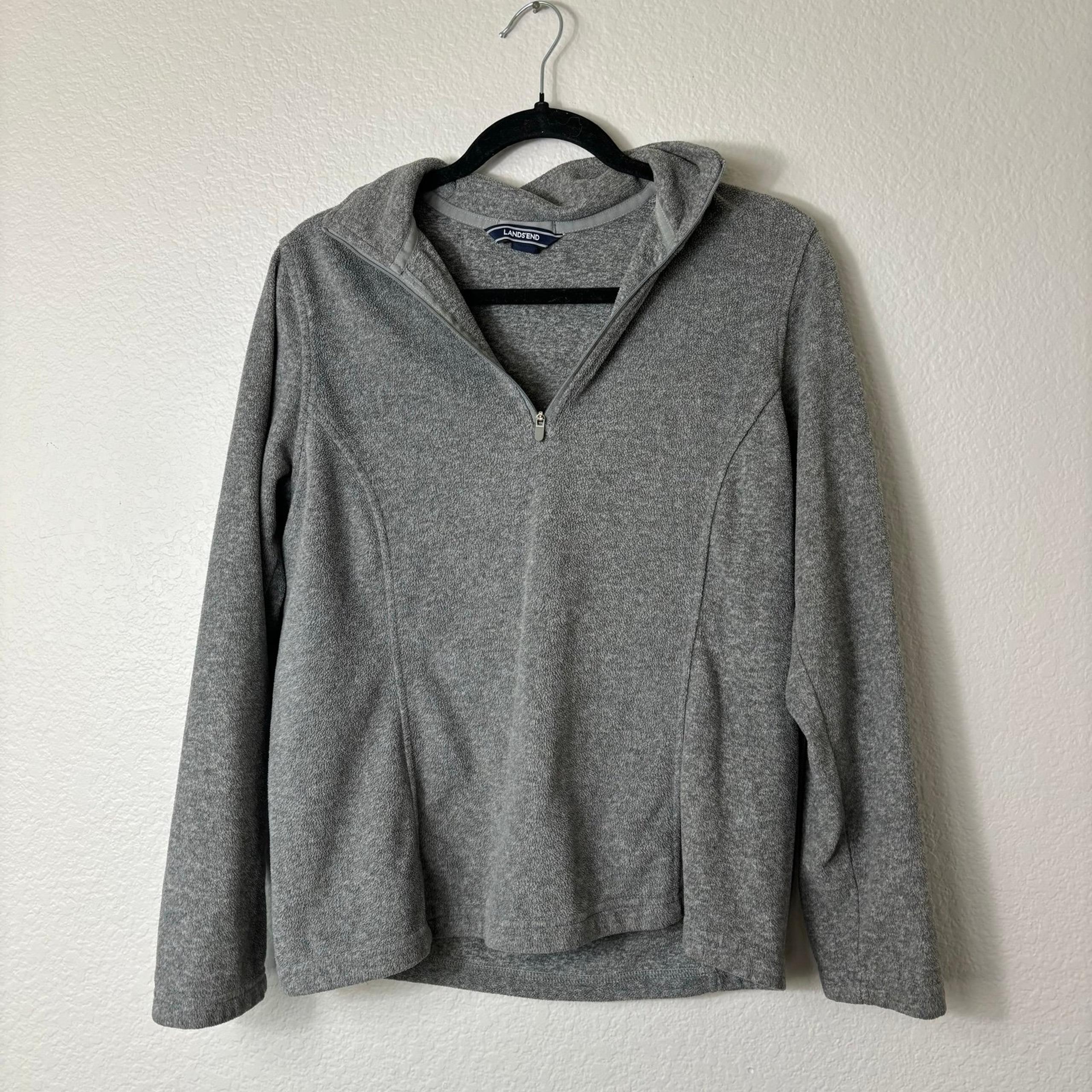 Women’s Lands’ End Grey Soft Quarter Zip Jacket