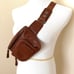 Leather bag cross body or hip bag small bag cognac brown soft leather bag