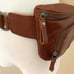 Leather bag cross body or hip bag small bag cognac brown soft leather bag