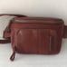Leather bag cross body or hip bag small bag cognac brown soft leather bag