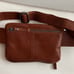 Leather bag cross body or hip bag small bag cognac brown soft leather bag