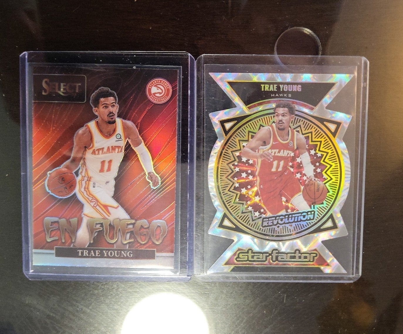 2 Trae Young Rare Inserts! Star Factor & En Fuego Silver SSP